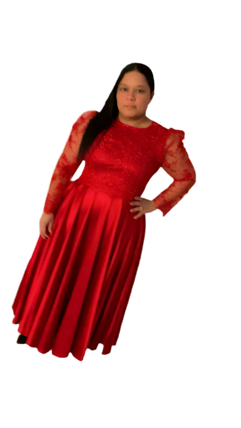 Maxi dress encaje con satin