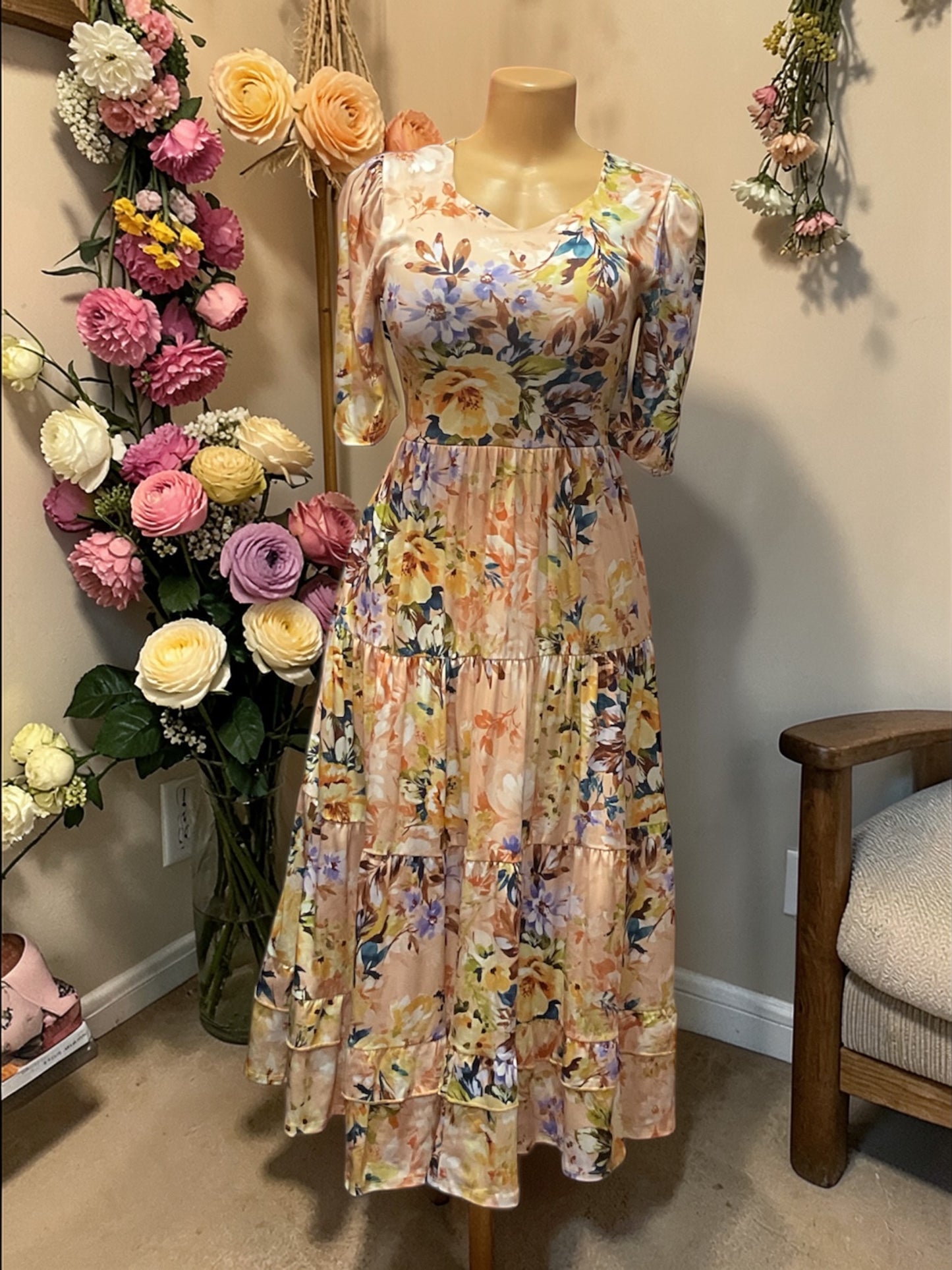 Vestido fresco de tres tiempos