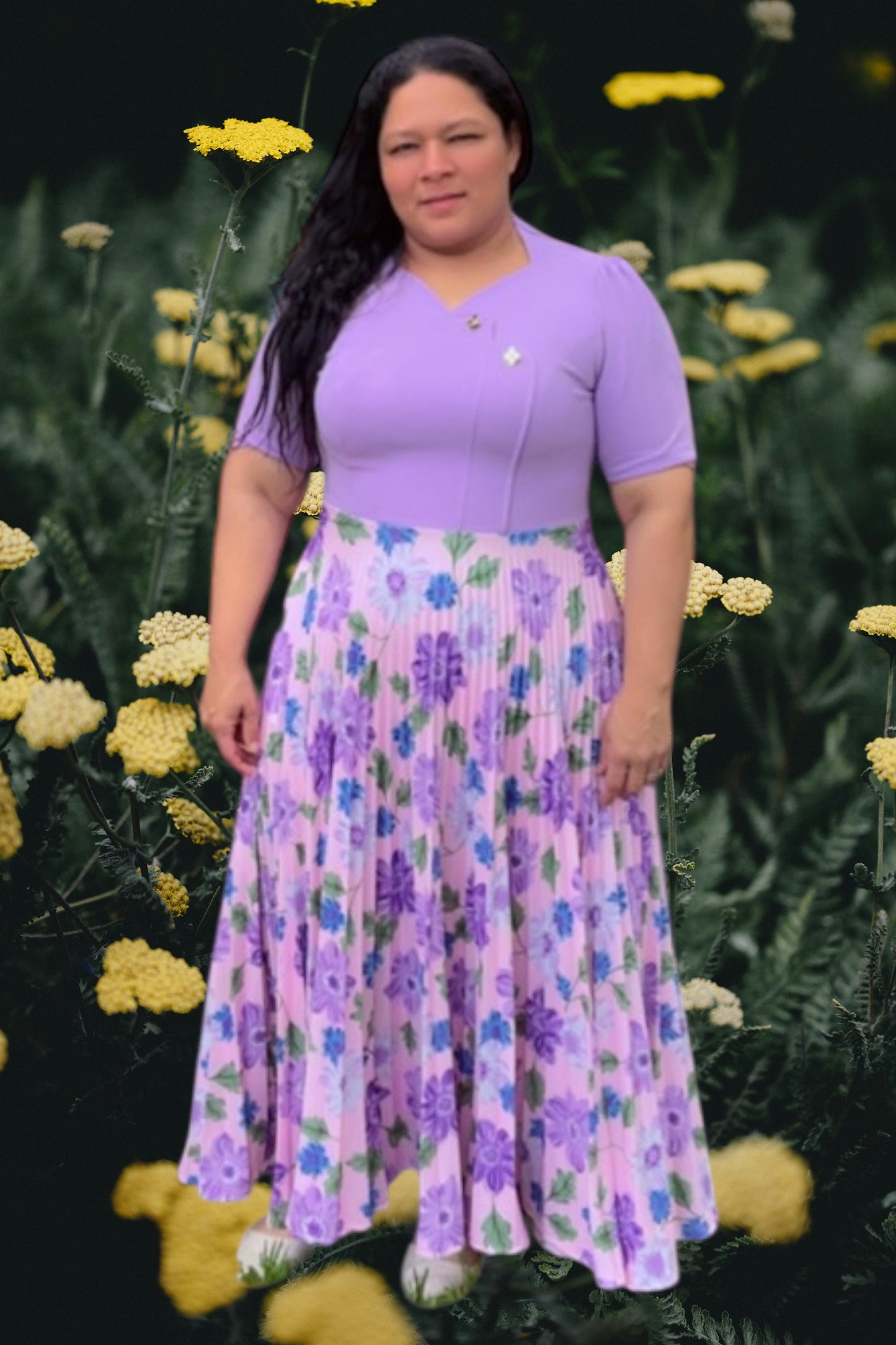 Vestido largo plizado