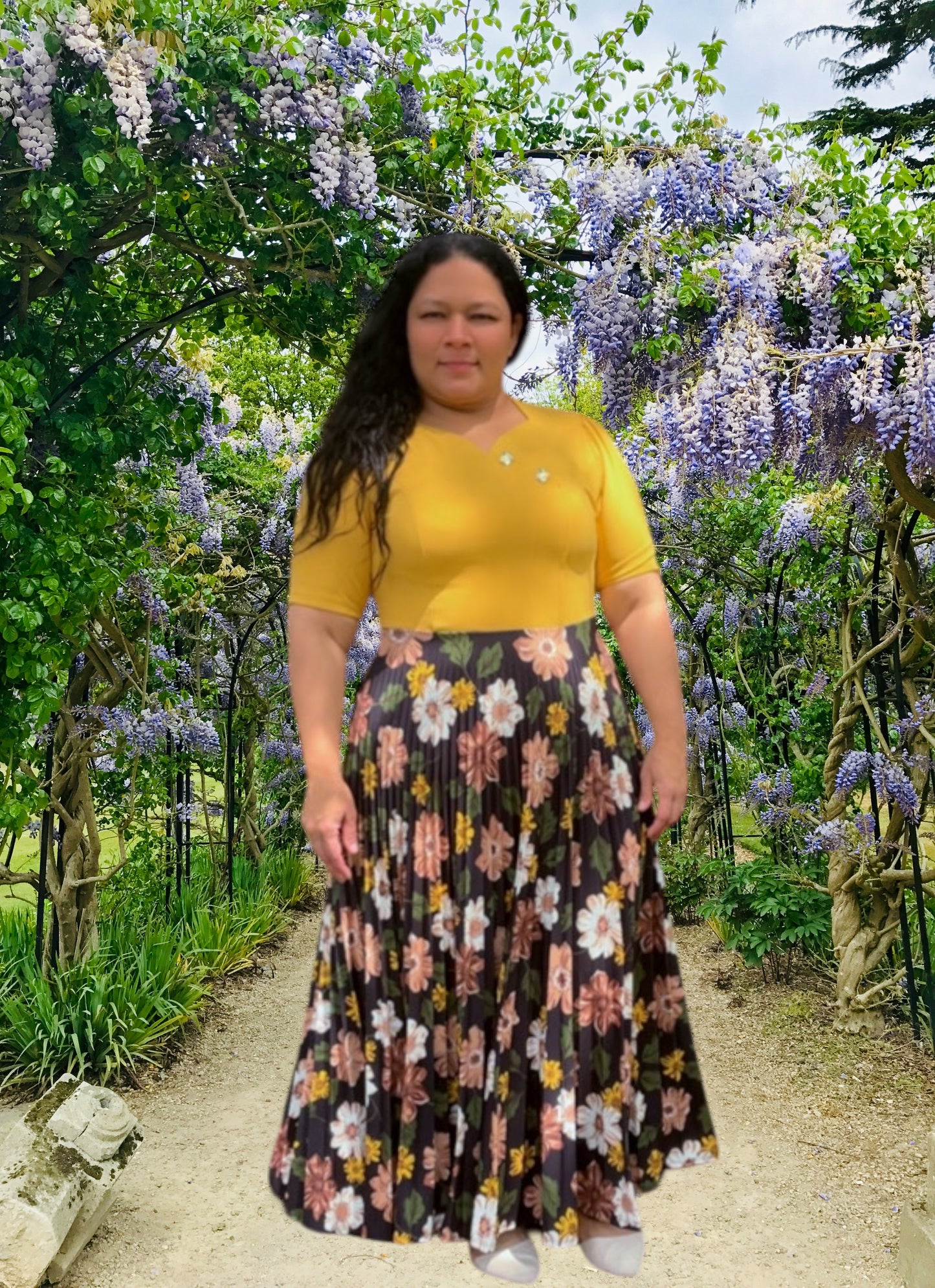 Vestido largo plizado