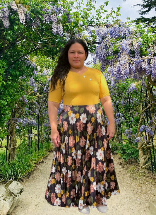 Vestido largo plizado